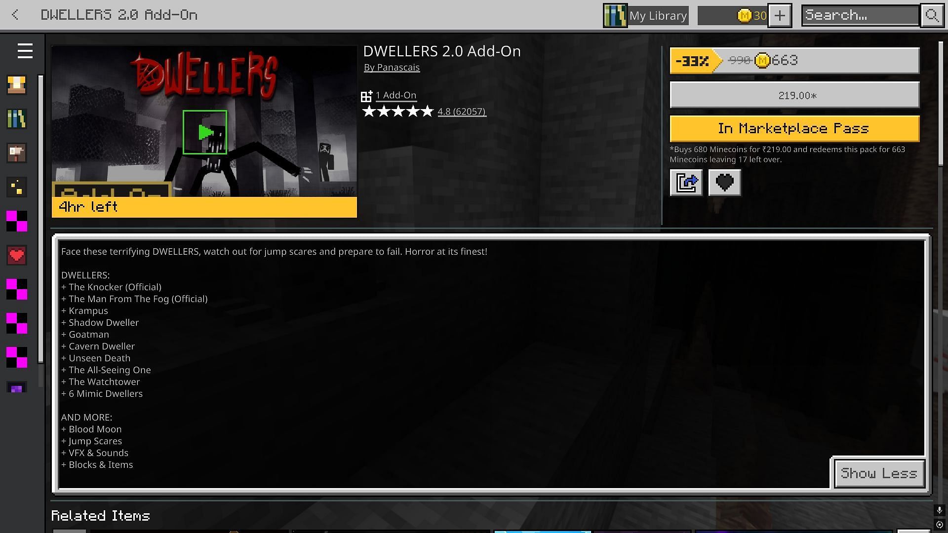 Dwellers add-on adds horrific creatures that stalk and hunt players (Image via Sportskeeda Gaming || Mojang Studios)